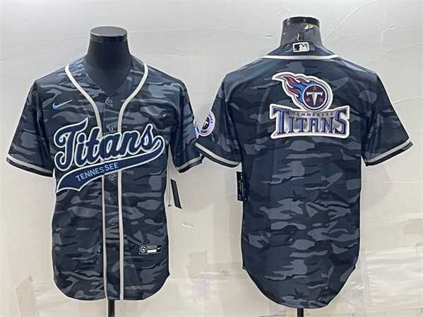 Men's Tennessee Titans Gray Camo Team Big Logo With Patch Cool Base Stitched Baseball Jersey,We sell and wholesale Men's Tennessee Titans Gray Camo Team Big Logo With Patch Cool Base Stitched Baseball Jersey on line form chian!